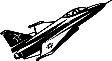 Avión de combate - logo minimalista y plano - ilustración vectorial