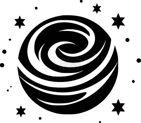 Galaxy - minimalist and flat logo - vector illustration