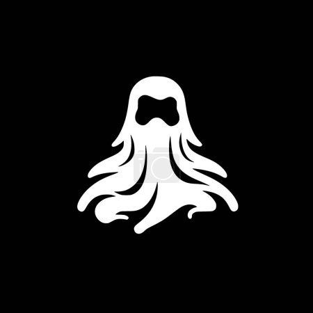 Fantôme - icône isolée en noir et blanc - illustration vectorielle