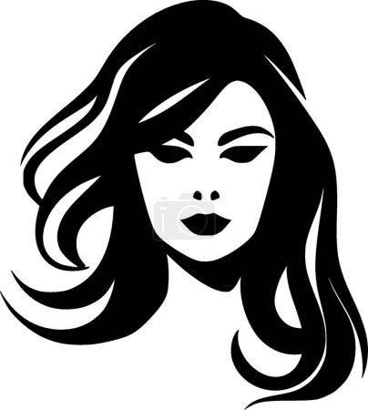 Mädchen - minimalistisches und flaches Logo - Vektorillustration