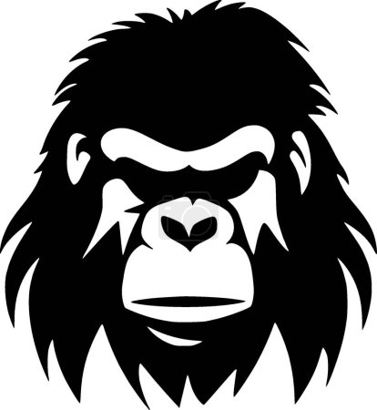 Téléchargez les illustrations : Gorille - logo plat et minimaliste - illustration vectorielle - en licence libre de droit
