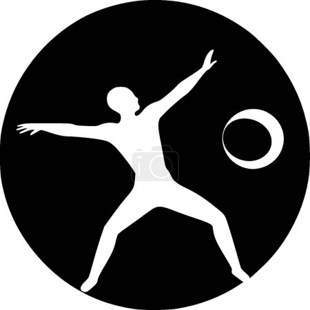 Gymnastik - minimalistische und einfache Silhouette - Vektorillustration