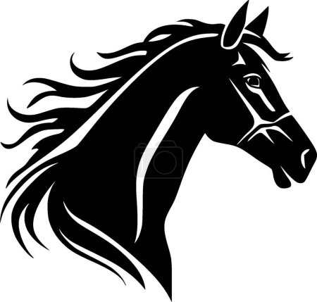 Horse - minimalist and flat logo - vector illustration