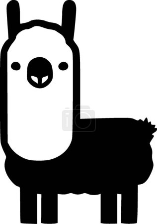 Llama - minimalist and flat logo - vector illustration