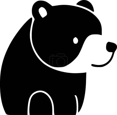 Mama bear - black and white vector illustration
