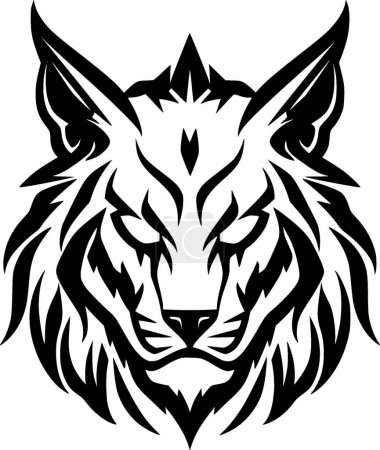Téléchargez les illustrations : Lynx - silhouette minimaliste et simple - illustration vectorielle - en licence libre de droit