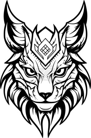 Téléchargez les illustrations : Lynx - logo plat et minimaliste - illustration vectorielle - en licence libre de droit