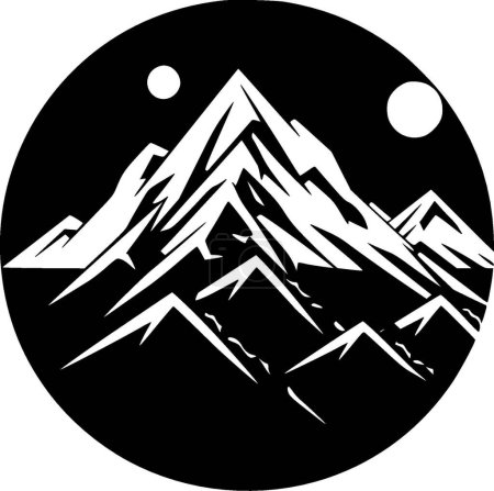 Montagnes - logo minimaliste et plat - illustration vectorielle