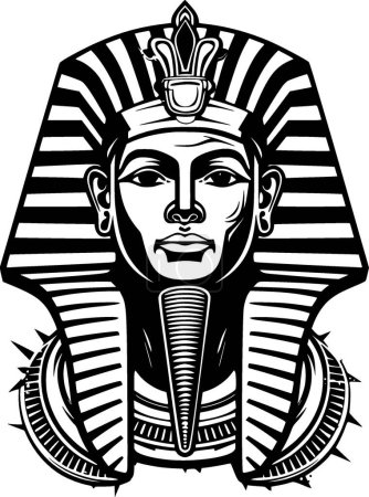 Pharaoh - black and white isolated icon - vector illustration