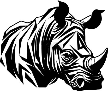 Nashorn - minimalistische und einfache Silhouette - Vektorillustration