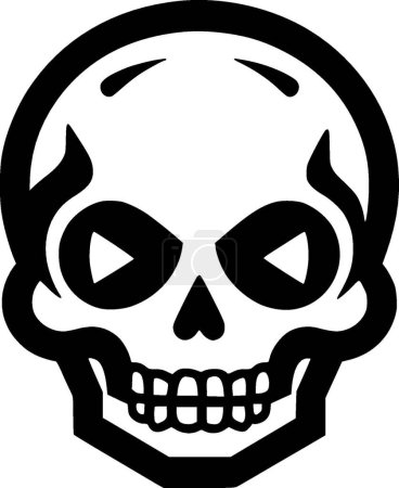 Crâne - illustration vectorielle en noir et blanc
