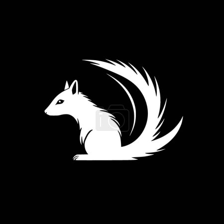 Skunk - black and white vector illustration