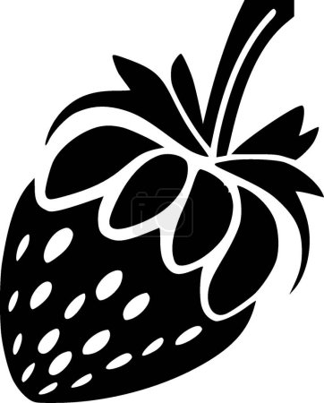 Strawberry - minimalist and flat logo - vector illustration