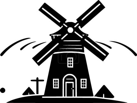 Molino de viento - logo minimalista y plano - ilustración vectorial