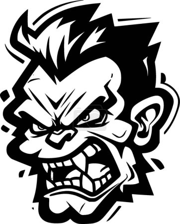 Zombie - minimalist and flat logo - vector illustration