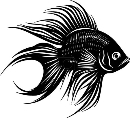 Angelfish - minimalist and simple silhouette - vector illustration