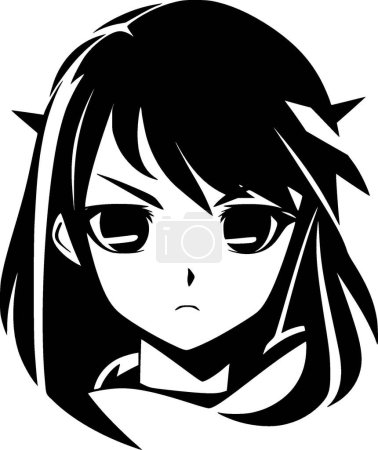 Anime - silhouette minimaliste et simple - illustration vectorielle