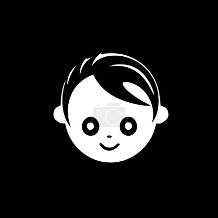 Baby - black and white isolated icon - vector illustration