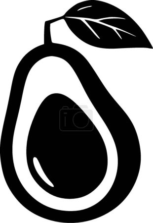 Avocado - minimalist and simple silhouette - vector illustration