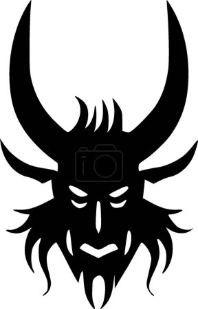 Bestia - icono aislado en blanco y negro - ilustración vectorial