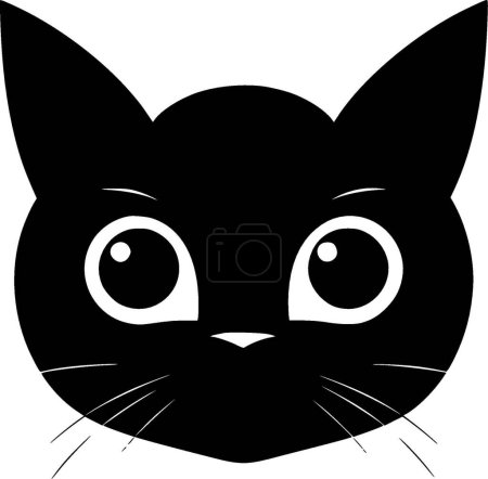 Black cat - minimalist and simple silhouette - vector illustration