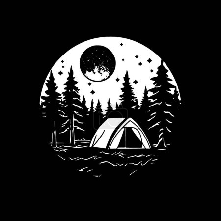 Camping - minimalistisches und flaches Logo - Vektorillustration