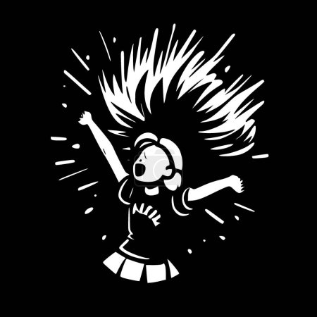 Animar - icono aislado en blanco y negro - ilustración vectorial