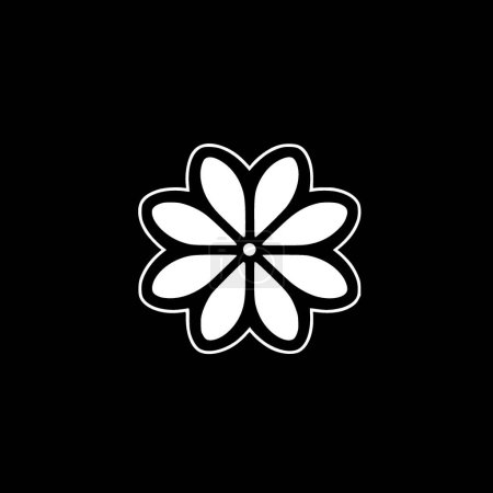 Daisy - illustration vectorielle en noir et blanc