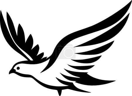Dove - minimalist and simple silhouette - vector illustration