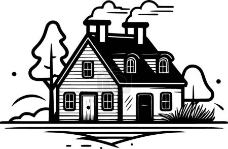 Casa rural - logo minimalista y plano - ilustración vectorial
