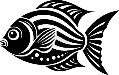 Fish - minimalist and simple silhouette - vector illustration