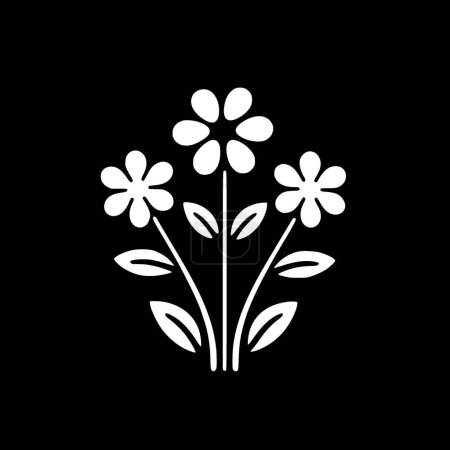 Blumen - minimalistische und einfache Silhouette - Vektorillustration