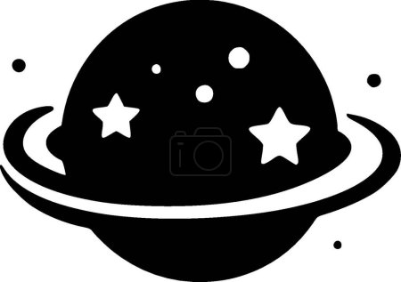 Galaxia - ilustración vectorial en blanco y negro