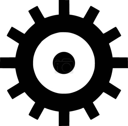 Illustration for Gear - black and white isolated icon - vector illustration - Royalty Free Image