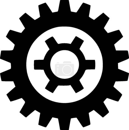 Engrenages - logo minimaliste et plat - illustration vectorielle