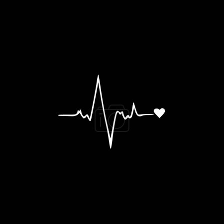 Heartbeat - minimalist and flat logo - vector illustration