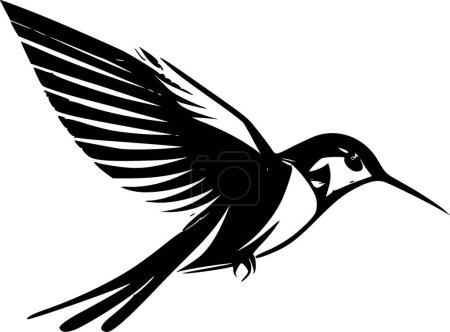 Hummingbird - minimalist and flat logo - vector illustration
