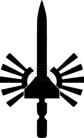 Katana - icono aislado en blanco y negro - ilustración vectorial