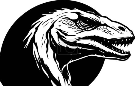 Dragon Komodo icône isolée en noir et blanc illustration vectorielle