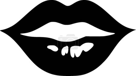 Illustration for Lips - minimalist and simple silhouette - vector illustration - Royalty Free Image