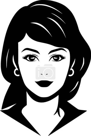Nurse - black and white isolated icon - vector illustration