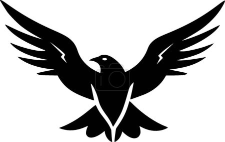 Petrel - black and white isolated icon - vector illustration