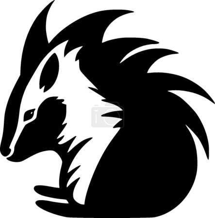Skunk - minimalist and simple silhouette - vector illustration