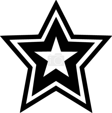 Téléchargez les illustrations : Étoiles - icône isolée en noir et blanc - illustration vectorielle - en licence libre de droit