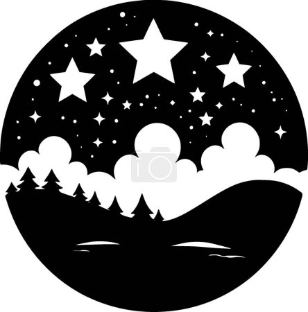 Téléchargez les illustrations : Stars - logo minimaliste et plat - illustration vectorielle - en licence libre de droit