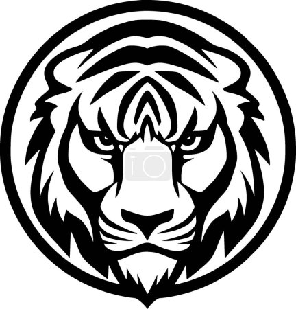 Tigre - Illustration vectorielle noir et blanc
