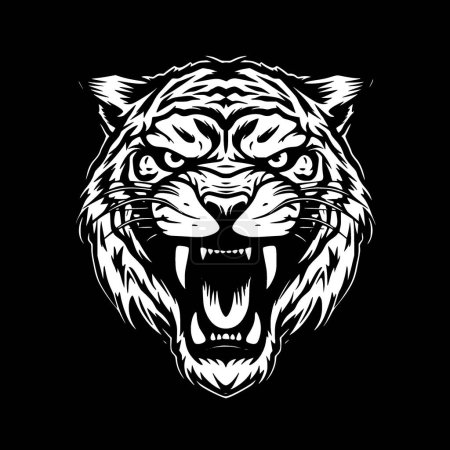Illustration for Tiger - minimalist and flat logo - vector illustration - Royalty Free Image