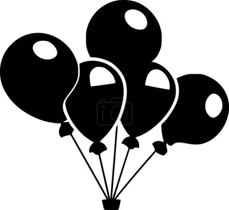 Ballons - illustration vectorielle en noir et blanc