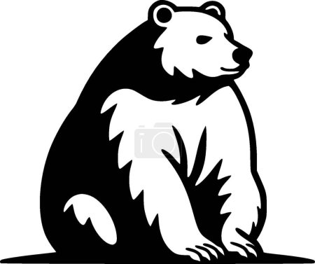 Bear - black and white vector illustration