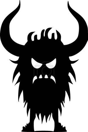 Beast - black and white isolated icon - vector illustration